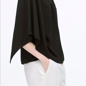 NWT Zara Dolman Sleeved Black Top Sz Large